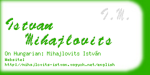 istvan mihajlovits business card